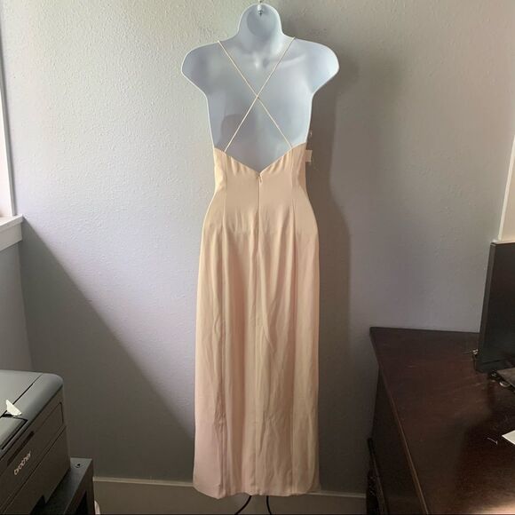 Fame and Partners Minimalist Shift Dress in Light Nude - Picture 5 of 8